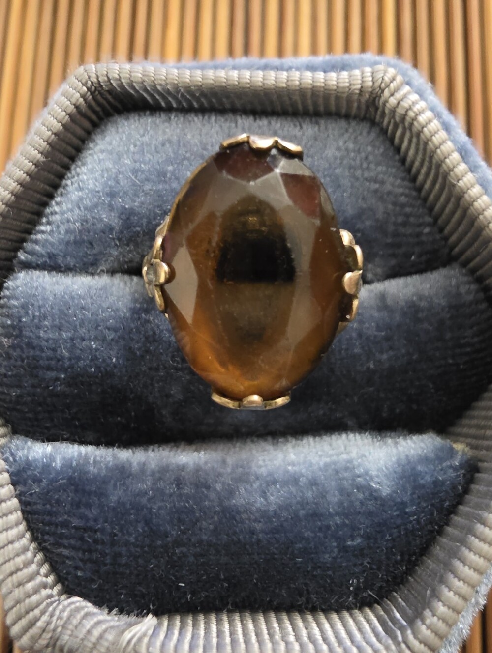 10k Gold Filled Glass Yellow Gold Ring (Vintage)